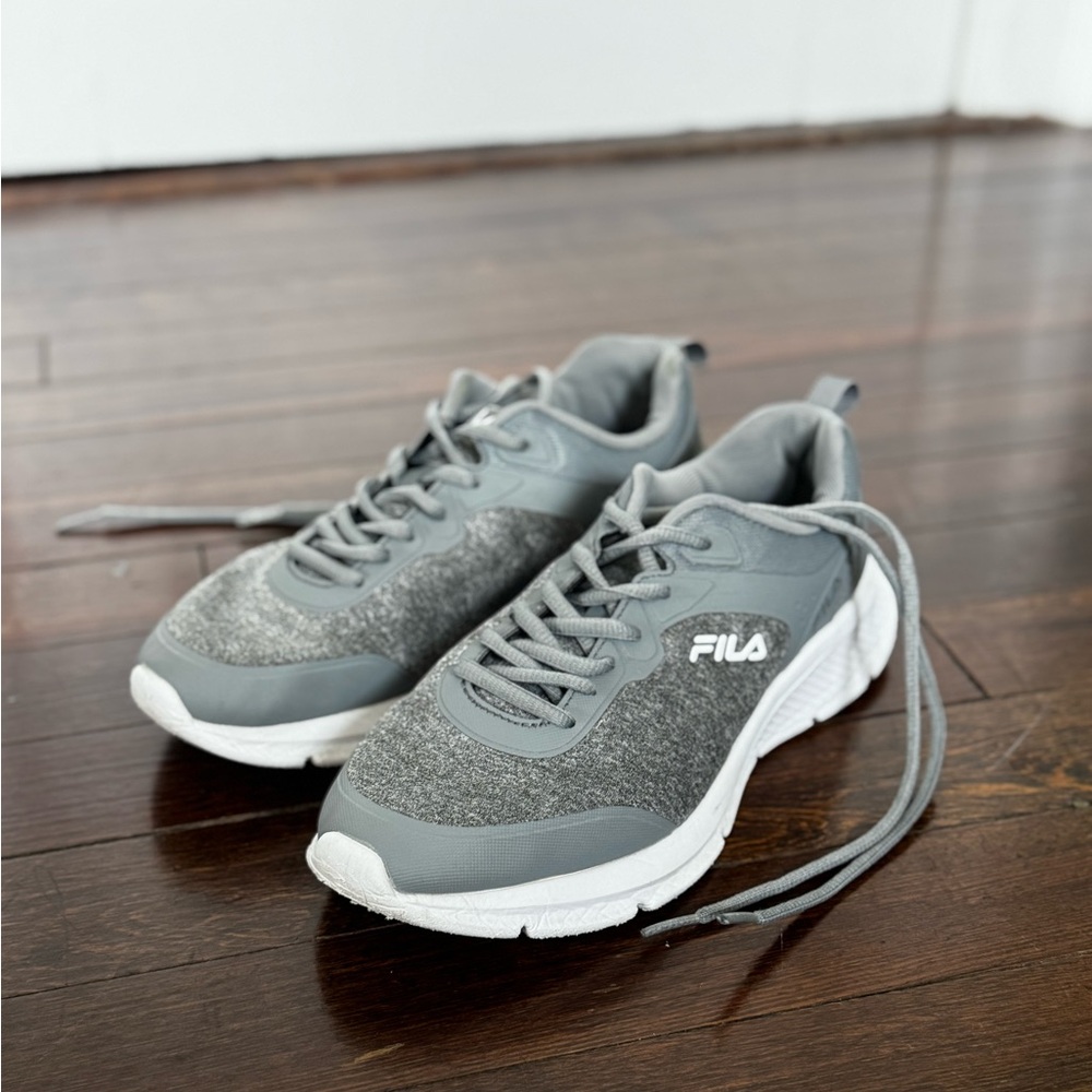 Fila Charcoal and White Athletic Shoes